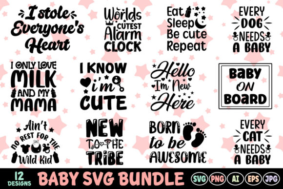 Baby Svg Bundle - Baby Quote Design