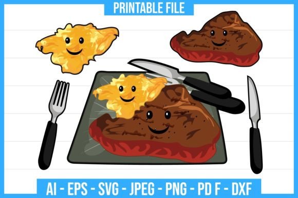 Breakfast Clip Art & Steak SVG: Graphics for Craft Content