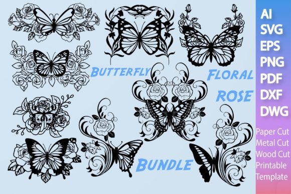 Butterfly Floral Rose SVG: Graphics for Crafts