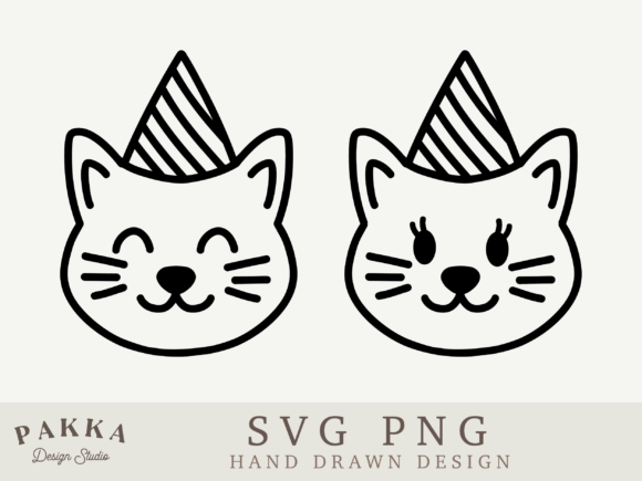 Cat with Birthday Hat Svg: Graphics and Crafts for Creative Projects