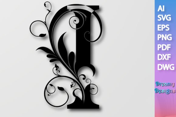 Floral Alphabet I SVG for Graphics and Crafts