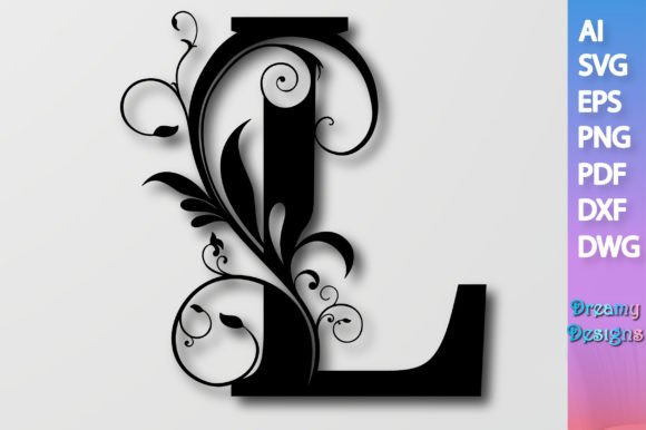 Floral Alphabet L SVG: Graphics for Crafts and Branding