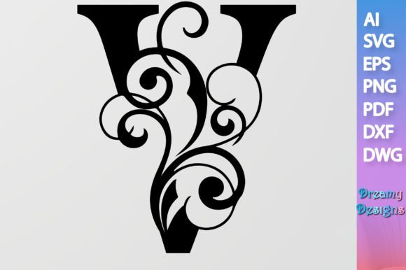 Floral Alphabet V SVG: A Brand Designer's Review of This Graphics Asset for Crafts & Marketing