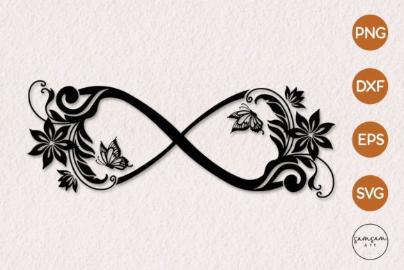 Floral Infinity Butterfly SVG