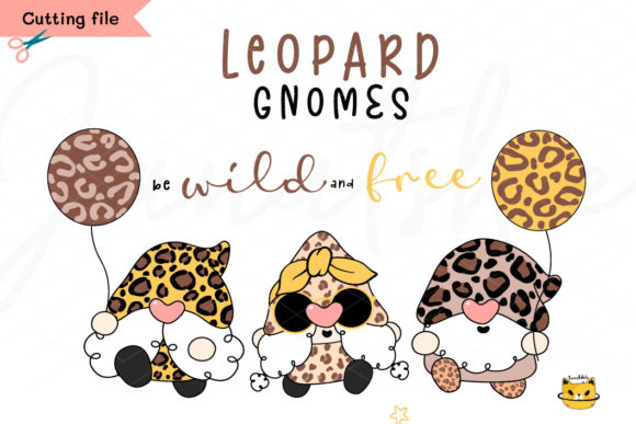 Gnome Svg Set Leopard Gnome Cut File