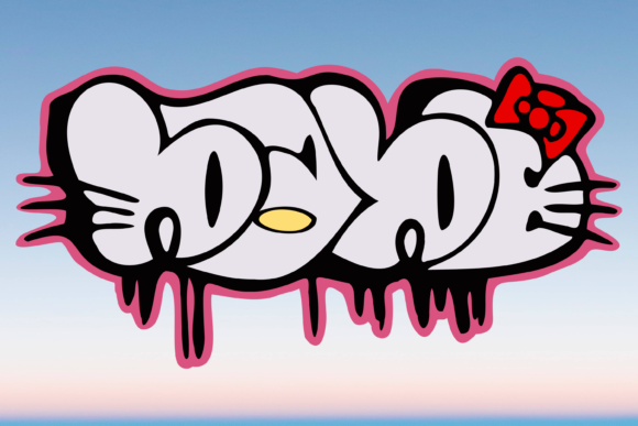 Hello Babe Cat Mom Lady Graffiti Graphics