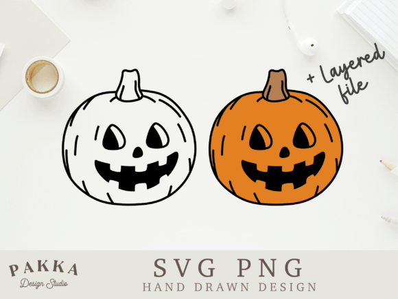 Layered Halloween Pumpkin Face Svg Png for Crafts & Graphics