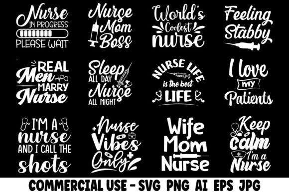 Nurse Quote Svg Bundle for Graphics and Crafts