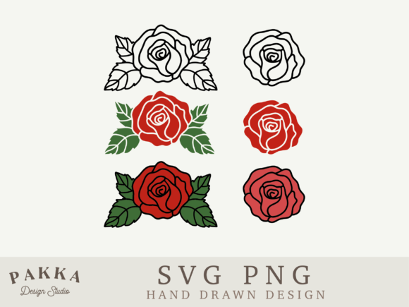 Red Rose Svg Clip Art Png Bundle