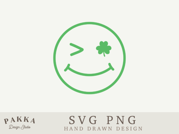 Smiley with Shamrock Eyes St Patrick Svg: Graphics and Crafts