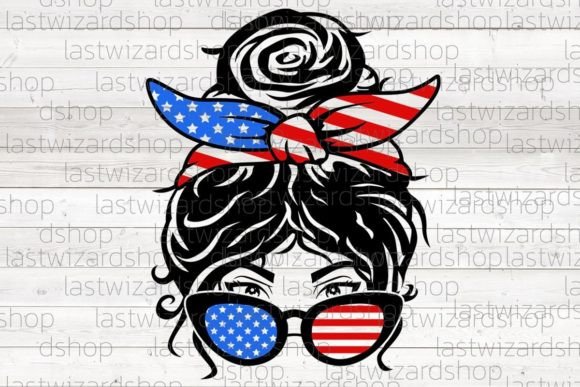 USA Mom Bun SVG: 4th of July Crafts & Graphics